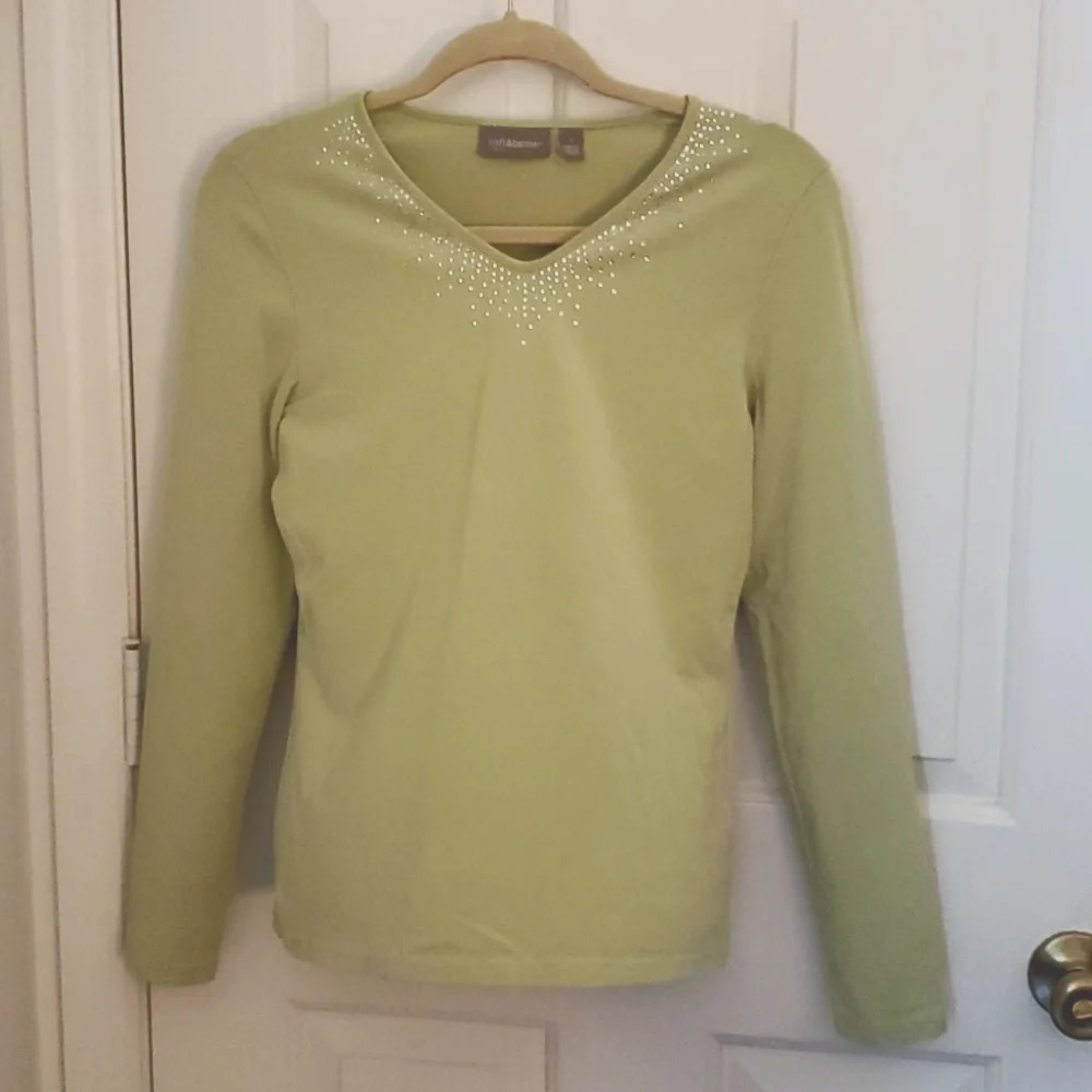 Croft & Barrow Stretch Womens Long Sleeve Top